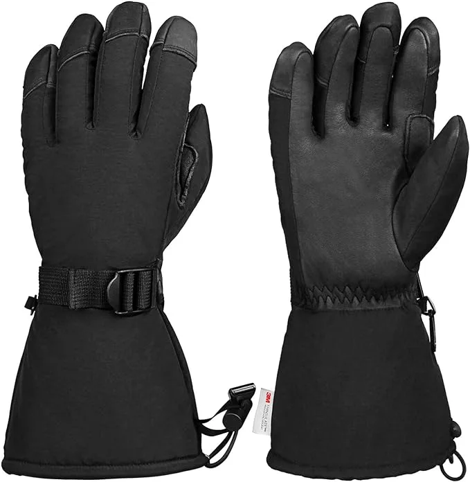 OZERO Winter Gloves Snow Mittens 3M Insulated Thermal for Shoveling Snowboarding Snowmobiling Skiing for Men Women